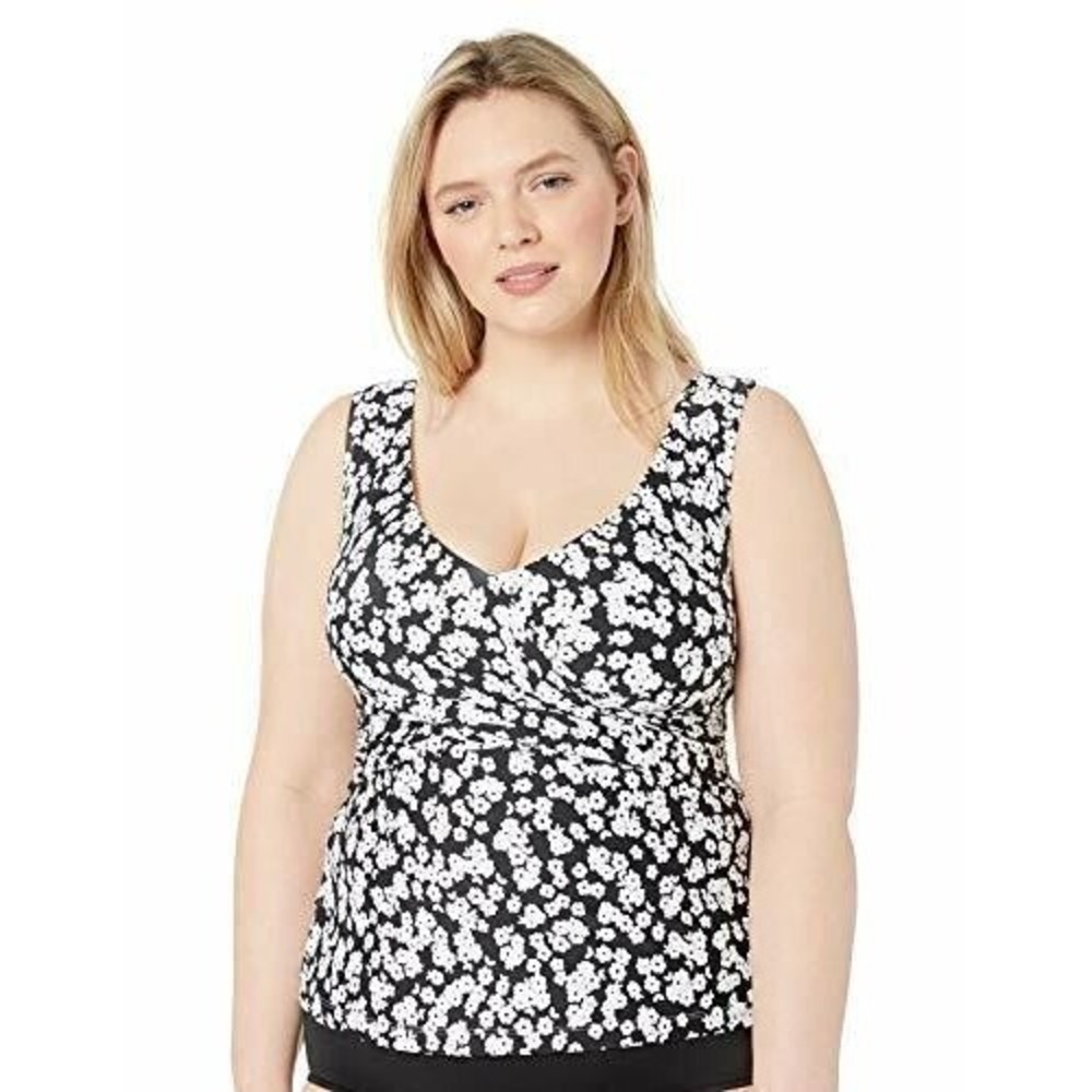 Anne Cole Women's Plus-Size Off The Shoulder Tankini Swim Top Floral Print‎ 22W